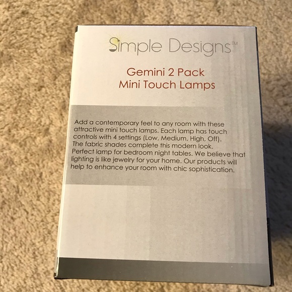 Simple Designs Gemini Mini Touch Lamps 2 Pack - Picture 7 of 10